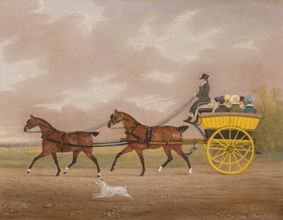 Un gentleman conduisant en tandem vers une voiture de promenade - Edwin W. Cooper